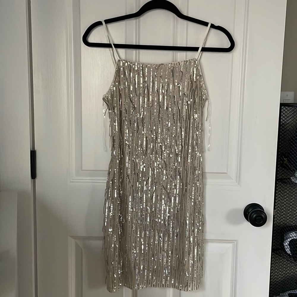 Marshalls dress. Sparkly nude/gold